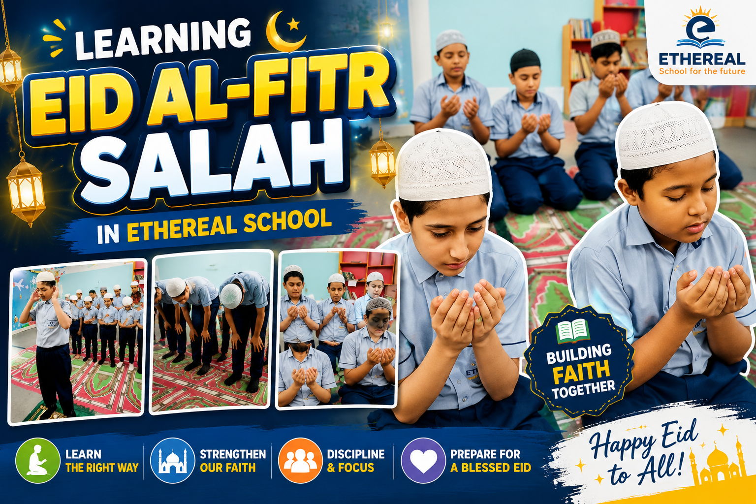 Learning Eid-Al-Fitr Salah in Ethereal School
